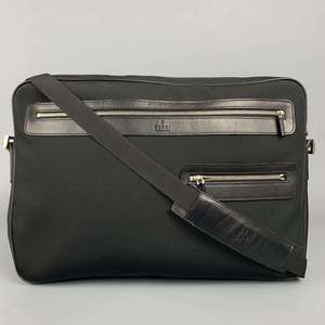 Vintage GUCCI Black Canvas Leather Trim Messenger Bag